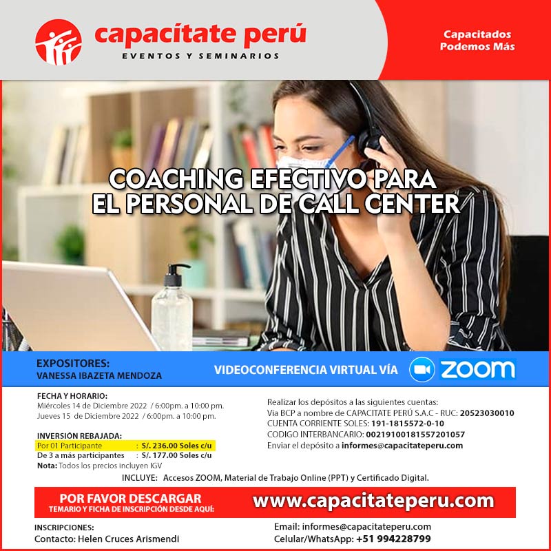 COACHING EFECTIVO PARA EL PERSONAL DE CALL CENTER